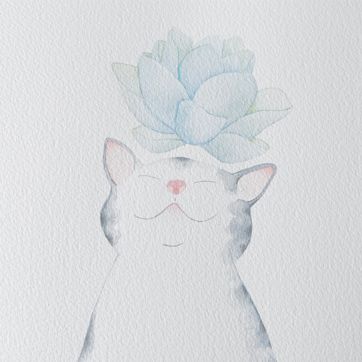 El gat i la flor de lotus, taller aquarel·a Ruseta Sá